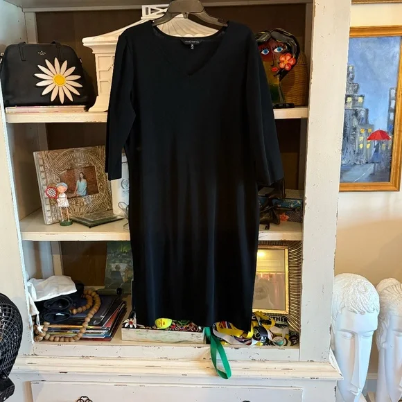 Ming Wang | Women’s Classic Black V-Neck Dress Size XL - Picture 2 of 4
